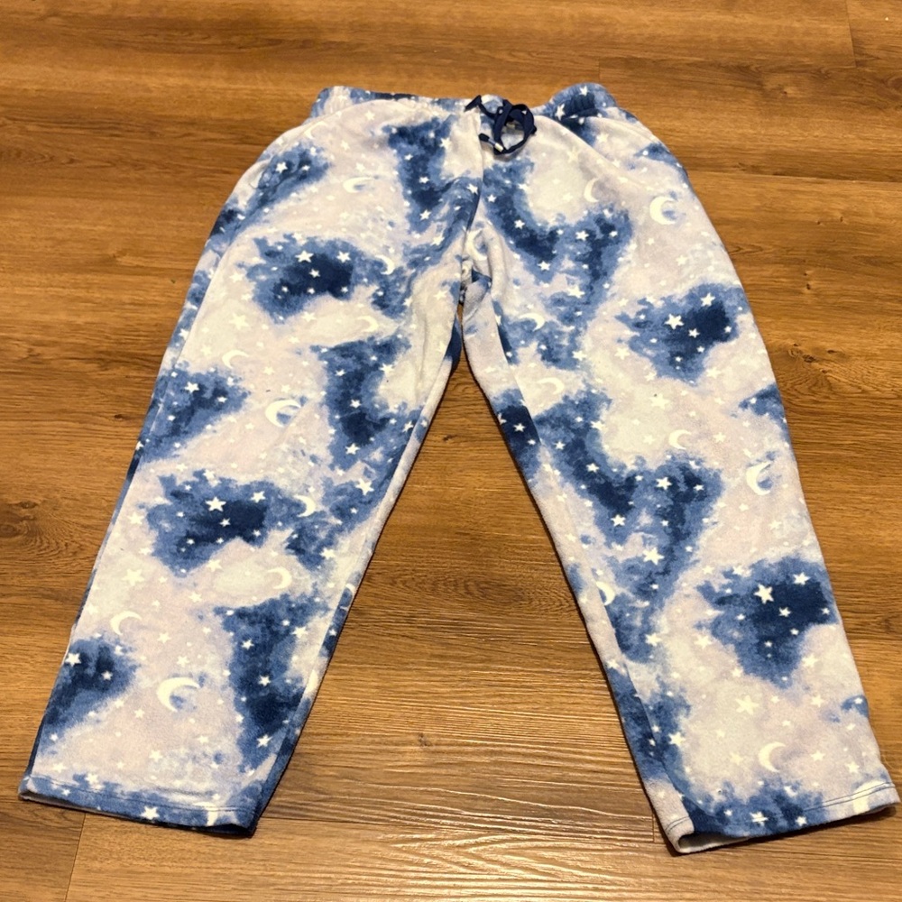Cuddl Duds Blue and White Starry Pajama Pants